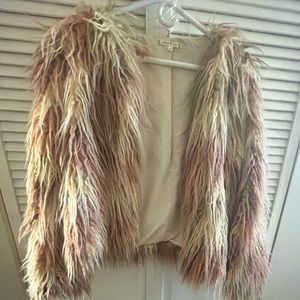 Willow + clay medium faux fur shaggy coat